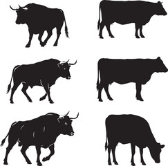 Cow Silhouette vector illustration