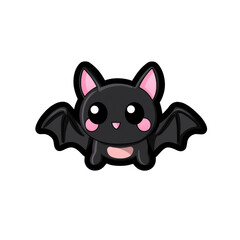 Cute Cartoon Bat Character with Big Eyes and Joyful Expression