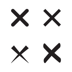 Vector illustration of cross icon set isolated on white background