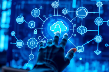 Fototapeta premium futuristic_digital_interface_concept_showing