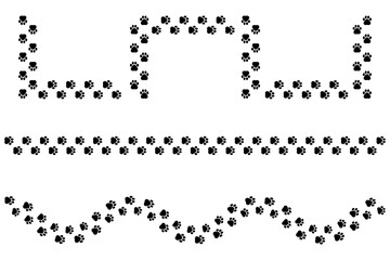 Vector illustration of paw print trail isolated on white background