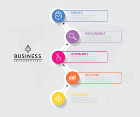 Vector business Presentation Connecting Steps Infographic Template