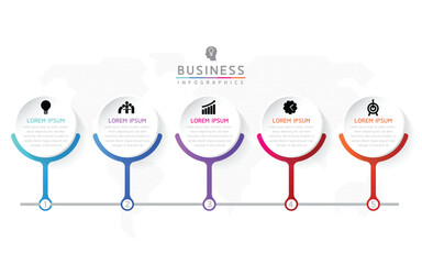 Vector business Presentation Connecting Steps Infographic Template