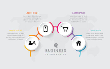 Vector business Presentation Connecting Steps Infographic Template