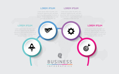 Vector business Presentation Connecting Steps Infographic Template