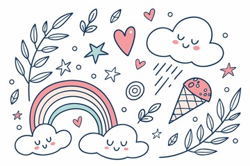 doodle element background motive