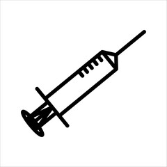 One color loaded syringe icon: drugs and medicine concept