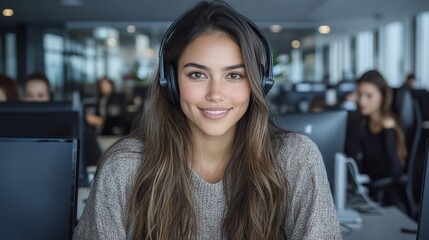 Engaging customer support interaction office environment portrait modern workspace close-up professionalism in action