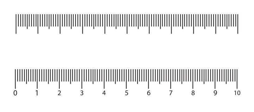 Markup for rulers. Measuring scale. Black Vector illustration or template isolated on white background
