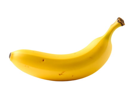 A ripe, yellow banana isolated on a transparent background - Powered by Adobe
