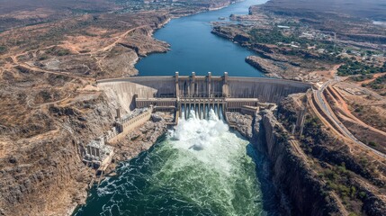 Aerial View of Itaipu Dam, One of the World's Largest Hydroelectric Power Plants