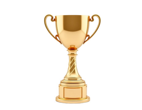 Golden Trophy on Transparent Background