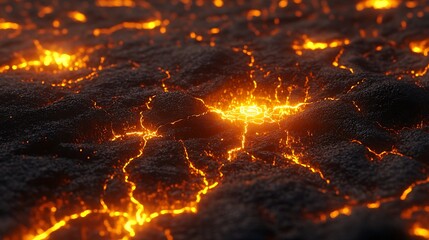 Molten earth, fiery cracks