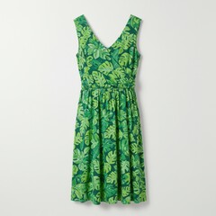 Green leaf dress isolated on white background