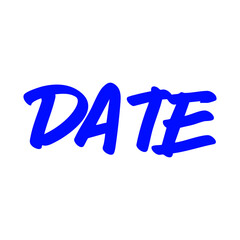 blue date text written element