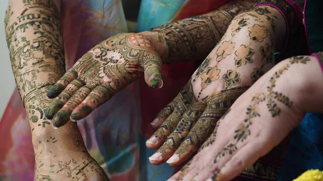 Intricate henna designs showcased during cultural celebration