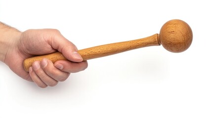 hand holding wooden spoon