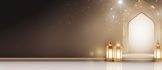 Golden Ramadan Lantern Background