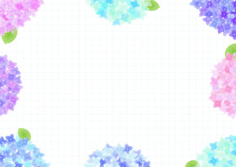 お洒落な紫陽花のフレーム