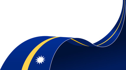 wavy Nauru flag vector background with copy space for text. Nauru national day banner