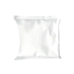 White plastic packaging bag isolated on transparent background