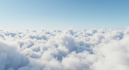 Fluffy cloudscape, high altitude view