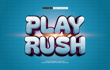 play rush editable text effect with a game and play text effect