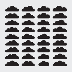 weather icon vector silhouette bundle