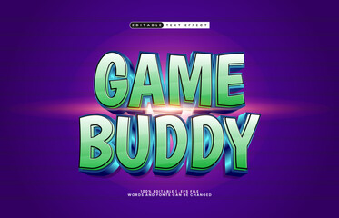 game buddy editable text effect with a game and play text effect