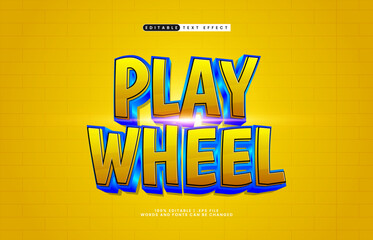 Fototapeta premium play wheel editable text effect with a game and play text effect
