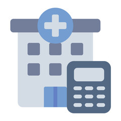 Obraz premium clinic building flat icon with healthcare budget tool