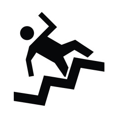 Vector Icon of a Person Falling Down Stairs
