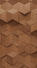 Abstract Wooden Cube Pattern Texture Background