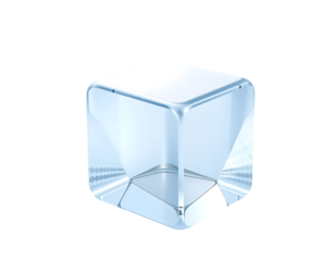 Transparent Glass Cube Rendered in 3D
