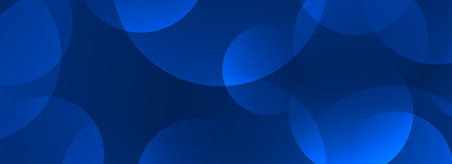 Glowing blue gradient circle background. Abstract technology overlap spheres wallpaper. Geometric bokeh texture for poster, banner, business template, medical brochure. Vector flowing bubbles backdrop