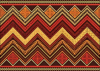 African tribal pattern, bold zigzag shapes, earthy colors, repeating ethnic motif, cultural design