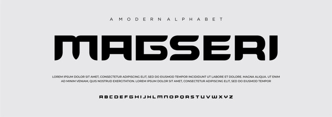 Abstract sport modern alphabet fonts sport digital game music future creative font