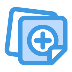 Fototapeta premium Simple icon representing medical records, suitable for healthcare websites, apps, or health-related content.