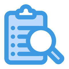 Stylized icon representing research, inspection, or detailed analysis, suitable for technology, business, or medical content.