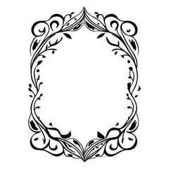 Ornate floral frame with delicate swirling accents and symmetrical design