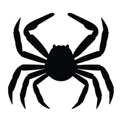crab legs vector silhouette icon, black and white illustration of food.