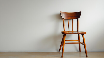 Isolated wooden chair on white background