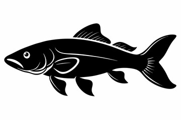 bowfin sihouette black vector