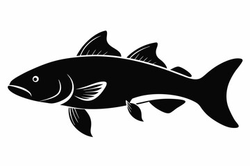 bowfin sihouette black vector