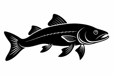 bowfin sihouette black vector