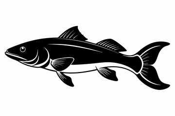 bowfin sihouette black vector