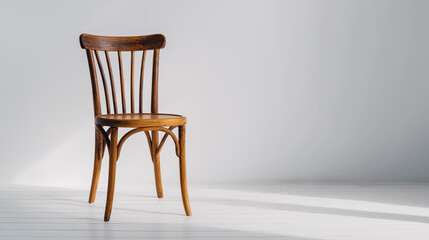 Isolated wooden chair on white background