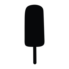 ice pop vector silhouette icon, black and white illustration of food.