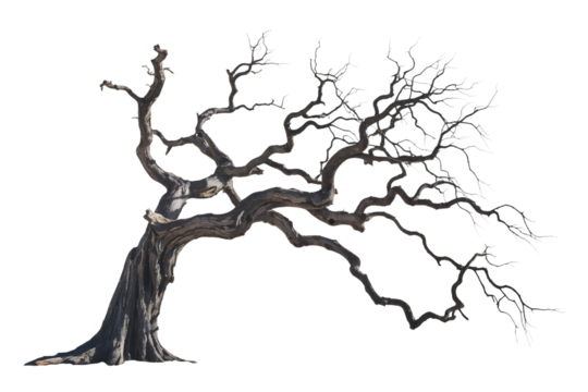 Lonely Twisted Tree with Intricate Bare Branches