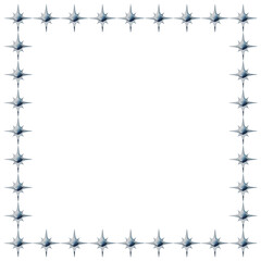 メタリックなダイヤのアイコンの正方形フレーム2。y2k風の金属のチェーンの3DCGイラストのあしらい